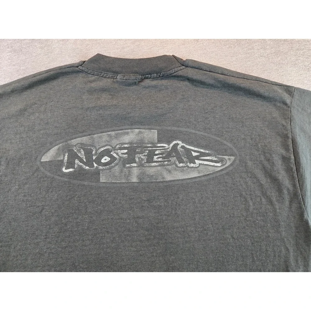 No Fear Graphic T-Shirt‎ Mens XL Faded Black Vintage 90s Single Stitch Logo